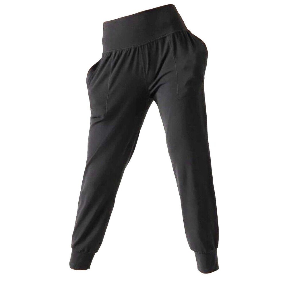Athleta Womens Cruise Jogger Pants Black High Rise Pockets Cuffed Size Small S